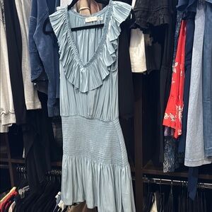 Ramy Brook light blue Sleeveless Ruffled Mini Dress size S